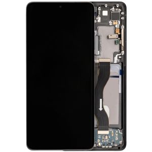 Aftermarket Pro OLED Assembly with Frame for Samsung S21 Ultra (With Finger Print Sensor) - Phantom Black