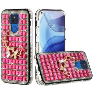 Motorola Moto G Play 2021 Trendy Fashion Design Hybrid Case Cover - Butterfly Floral on Pink