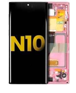 Refurbished OLED Assembly with Frame for Samsung Note 10 - Aura Pink