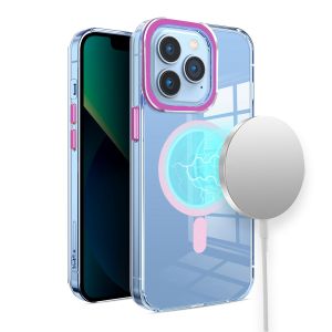 For Apple 11 Pro Max Matching Clear Transparent Circle Design Case Cover - Light Pink