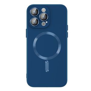For Samsung S23 Complete Protection Hybrid with Metal Tempered Camera Glass - Navy Blue