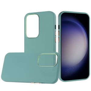 For Samsung Galaxy s24 Classy Slick Chromed Around Hybrid Case Cover - Teal