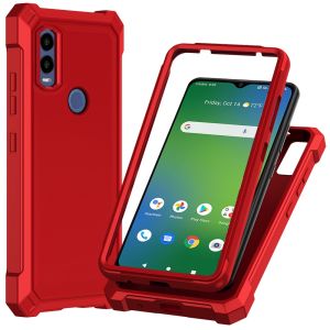 For Cricket innovate E 5G Shell Matte Finish Hybrid Case Cover - Red