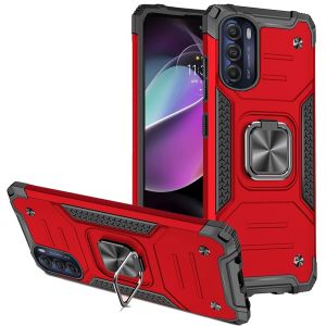 For Moto G 5G 2022 Robust Magnetic Kickstand Hybrid Case Cover - Red