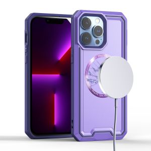 For iPhone 15 Pro Rank [Magnetic Circle] Tough Strong Modern Fused Hybrid - Purple