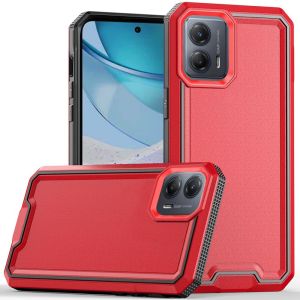 For Motorola MOT G 5G 2023 Rank Tough Strong Modern Fused Hybrid Case Cover - Red