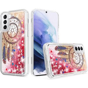 Samsung s21 Ultra, s30 Ultra Liquid Quicksand Glitter Cover Case - Antique Feather