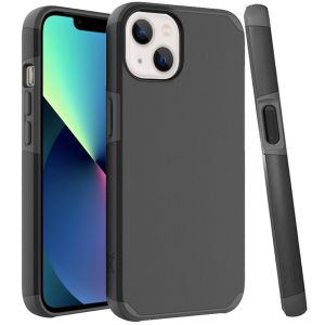 For iPhone 13 Pro Max Premium Minimalistic Slim Tough ShockProof Hybrid Case Cover - Black