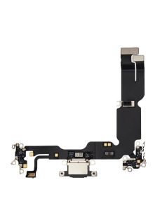 Aftermarket Plus Charging Port Flex Cable for IP 15 Plus - Black