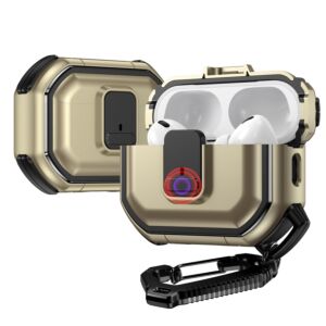 For AirPods Pro 3 2025 (3rd Version) Switch Button Hybrid with Belt Loop - Gold