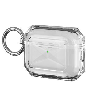 For AirPods Pro 3 2025 (3rd Version) 3mm Thick Transparent TPU with Colored Edge Case Cover - Black