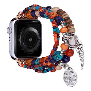For Apple Watch Size 38/40/41mm Beads Ornaments Watchband - Colorful