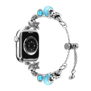 For Apple Watch Size Ultra 49/42/44/45mm Ornaments Beautiful Set Watchband - Light Blue
