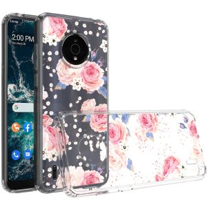 For Nokia C200 Design Transparent Hybrid Case - Vintage Floral