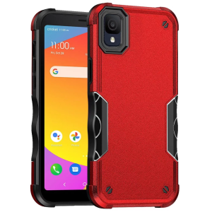For TCL ION Z Exquisite Tough Shockproof Hybrid Case Cover - Red