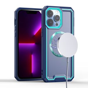 For iPhone 15 Pro Rank [Magnetic Circle] Tough Strong Modern Fused Hybrid - Blue