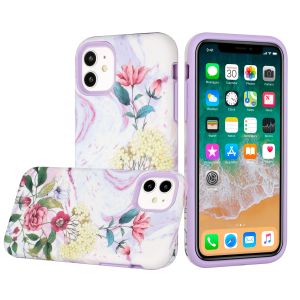 For iPhone 13 Pro Max Bliss Floral Solid Design Hybrid Cover Case - Floral C