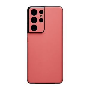 Premium Back Cover Glass With Camera Lens For Samsung S21 Ultra - Red