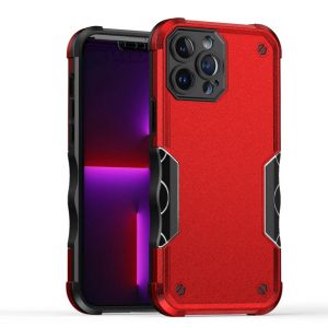 For iPhone 13 Pro Max Exquisite Tough Shockproof Hybrid Case Cover - Red