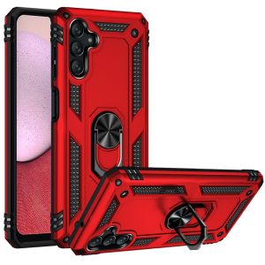For Samsung A14 5G Ring Magnetic Kickstand Hybrid Case Cover - Red