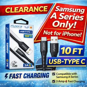 10FT [USB - Type C (PD)] Nylon Braided - Black w/ Black Shell BLRIV10