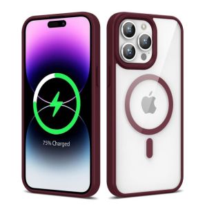 For Samsung S23 Ultra Skin Touch Feel [Magnetic Circle] Kickstand Hybrid - Burgundy