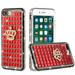 Samsung Galaxy S21 Ultra Case, Trendy Fashion Design Hybrid Case Cover Crown on Red