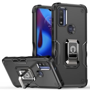 For Iphone 14 Pro Optimum Magnetic Ring Stand Hybrid Case Cover - Black