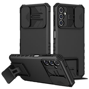 For Samsung A15 5G Easy Viewing Kickstand Camera Protection Hybrid Case Cover - Black