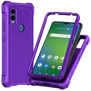 For Cricket innovate E 5G Shell Matte Finish Hybrid Case Cover - Dark Purple