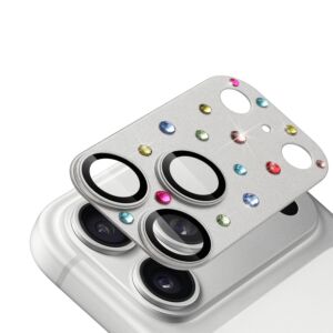 For iPhone 17 Pro Diamond Camera Metal Tempered Glass - Silver