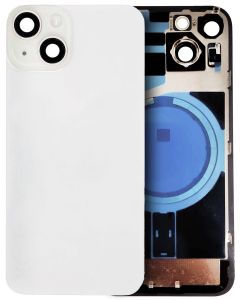 Back Glass With Steel Plate With Magsafe Magnet Pre-Installed Compatible For iPhone 14 (White)
