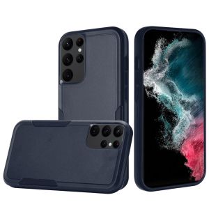 For Samsung S23 Plus Tough Strong Dual Layer Flat Hybrid Case Cover - Blue