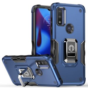For Iphone 14 Pro Optimum Magnetic Ring Stand Hybrid Case Cover - Blue