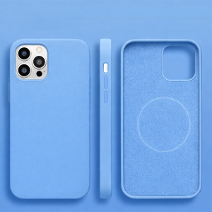 For iPhone 17 Air Silicone With [Magnetic Circle] Case - Anchor Blue