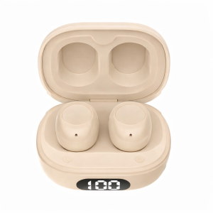 Bluetooth V5.3 JL Chip Mini TWS Earbuds With LED Power Display - Beige