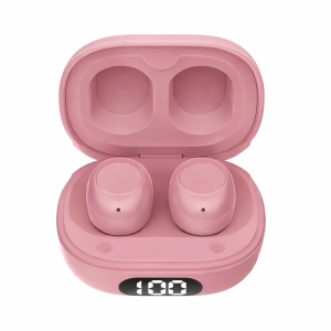 Bluetooth V5.3 JL Chip Mini TWS Earbuds With LED Power Display - Pink