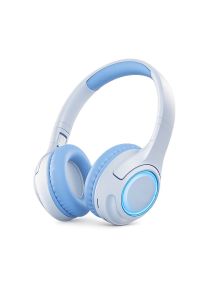 Wireless BT HeadPhone With LED Accents - Blue