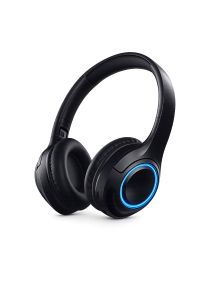Wireless BT HeadPhone With LED Accents - Black