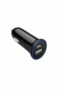 Car Charger 20W Dual Port Fast Charge Black (No Package)