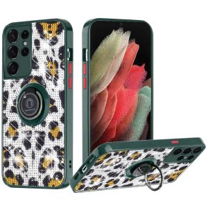 Samsung Galaxy S21/S30  6.8inch Crystal Diamond Bling Magnetic Ring Stand Case Cover - Animal J