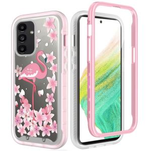 For Samsung A54 Exotic ShockProof Design Hybrid Case Cover - Exotic Flamingo