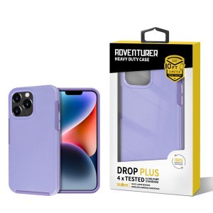 For iPhone 13 Pro Max Heavy Duty Tough Strong Modern Slim Anti Slip Hybrid Case Cover - Purple