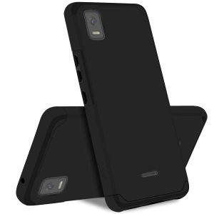 For Cricket Debut Smart Tough Strong Hybrid (Magnet Mount Friendly) Case Cover - Black
