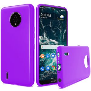 For Nokia C200 TPU Gel Skin Flexible Skinny Case Cover - Dark Purple