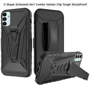 Samsung Galaxy A13 5G V 3in1 Combo Kickstand Holster Cover Case - Black