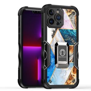 For Apple iPhone 14 PRO MAX 6.7" Stellar Hybrid IMD Design Ring Stand Cover Case - C