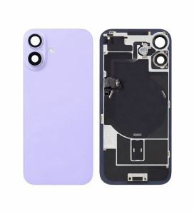 Back Glass With Steel Plate With Wireless NFC Charging MagSafe Magnet & Flashlight Flex Compatible For iPhone 17 (Purple)