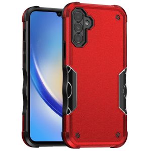 For Samsung A34 5G Exquisite Tough Shockproof Hybrid Case Cover - Red