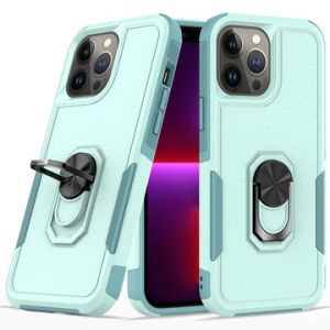 For Apple iPhone 14 PRO 6.1" Perfect Tough Thick Hybrid With Metal Ring Stand Cover Case - Teal